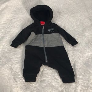 Nike black and grey coverall 3/6 months